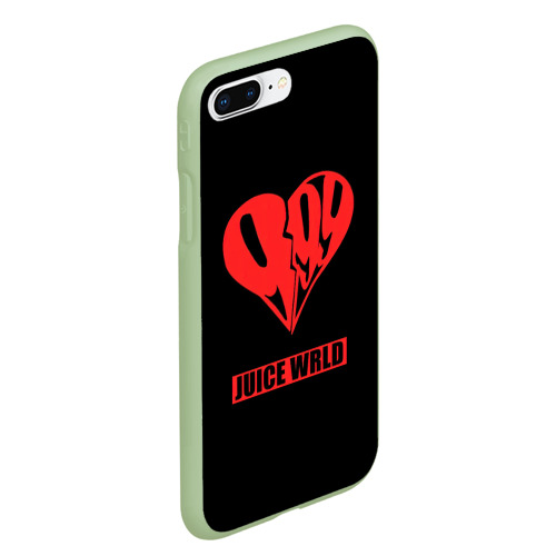Чехол для iPhone 7Plus/8 Plus матовый Juice WRLD - heart, цвет салатовый - фото 3