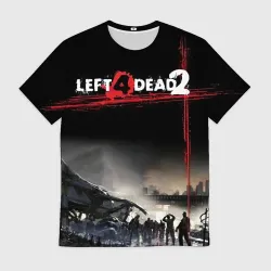 Мужская футболка 3D Left 4 dead ночной город