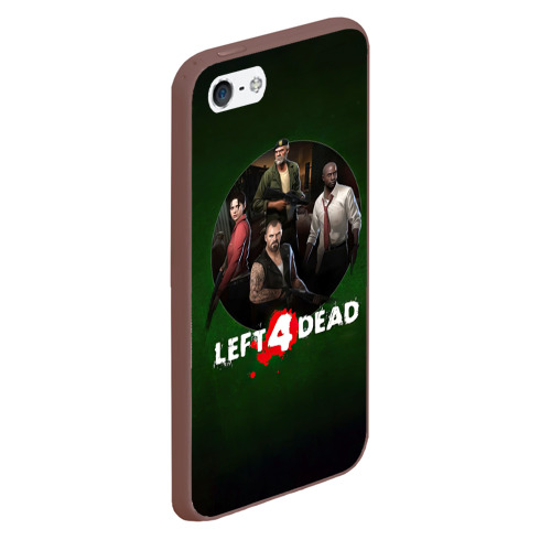 Чехол для iPhone 5/5S матовый Left 4 dead команда, цвет коричневый - фото 3