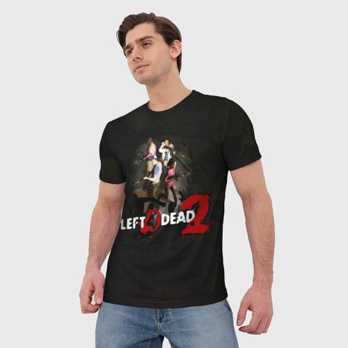 Мужская футболка 3D Left 4 dead 2 команда, цвет 3D печать - фото 3