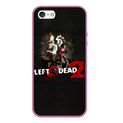 Чехол для iPhone 5/5S матовый Left 4 dead 2 команда, цвет розовый