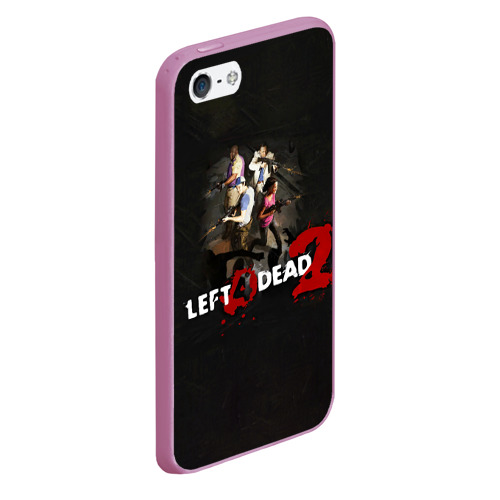 Чехол для iPhone 5/5S матовый Left 4 dead 2 команда, цвет розовый - фото 3