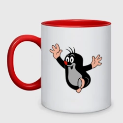 Кружка двухцветная Чешский крот из мультика
