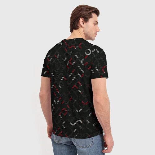 Мужская футболка 3D с принтом Текстурный узор, вид сзади #2