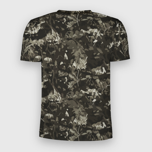 Мужская футболка 3D Slim с принтом Медведь солдат спецназа, вид сзади #1