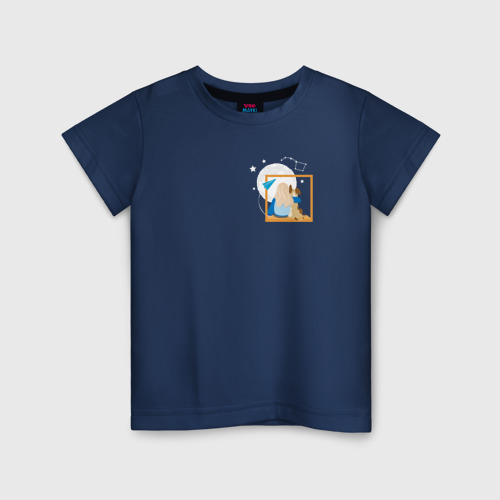 Детская футболка хлопок с принтом Ночное небо со звездами, вид спереди #2