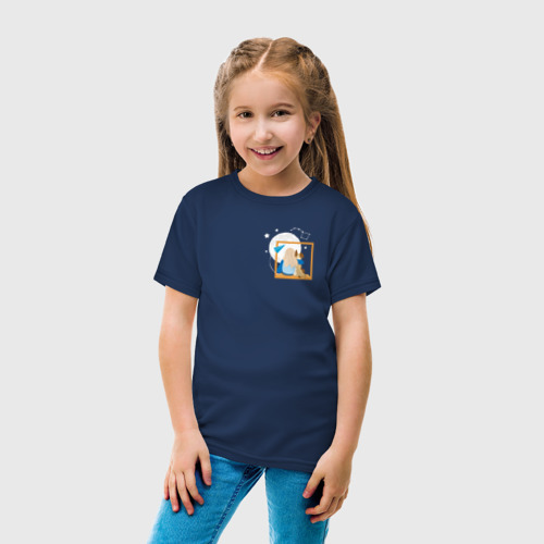 Детская футболка хлопок с принтом Ночное небо со звездами, вид сбоку #3