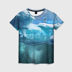 Женская футболка 3D Subnautica - краб на леднике