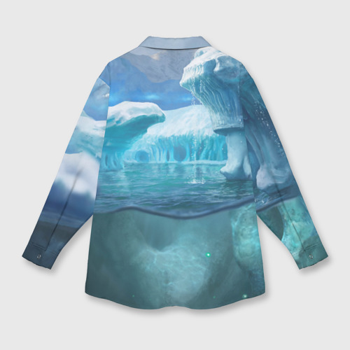 Мужская рубашка oversize 3D Subnautica - краб на леднике, цвет белый - фото 2