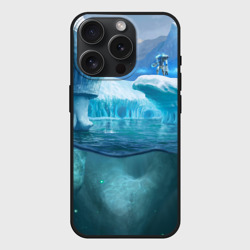 Чехол силиконовый для Apple iPhone 15 Pro матовый Subnautica - краб на леднике