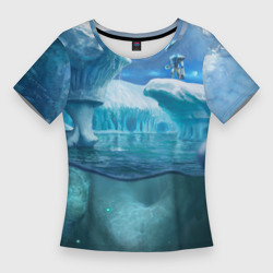 Женская футболка 3D Slim Subnautica - краб на леднике