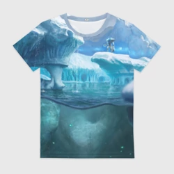 Женская футболка 3D Subnautica - краб на леднике