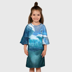Детское платье 3D Subnautica - краб на леднике - фото 2