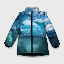 Зимняя куртка для девочек 3D Subnautica - краб на леднике