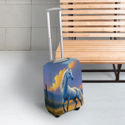 Чехол для чемодана 3D Белая лошадь на рассвете - фото 2