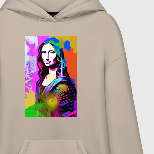 Худи SuperOversize хлопок Mona Lisa - Gioconda painting, цвет миндальный - фото 3