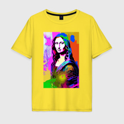 Mona Lisa - Gioconda painting – Мужская футболка хлопок Oversize с принтом купить со скидкой в -16%