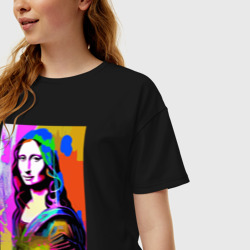 Женская футболка хлопок Oversize Mona Lisa - Gioconda painting - фото 2