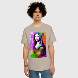Мужская футболка хлопок Oversize Mona Lisa - Gioconda - pop art - фото 2
