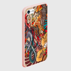 Чехол для iPhone 5/5S матовый Иредзуми: демон и дракон - фото 2