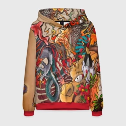 Мужская толстовка 3D Иредзуми: демон и дракон