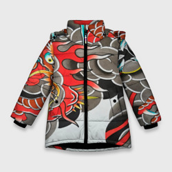 Зимняя куртка для девочек 3D Иредзуми: дракон в дыму