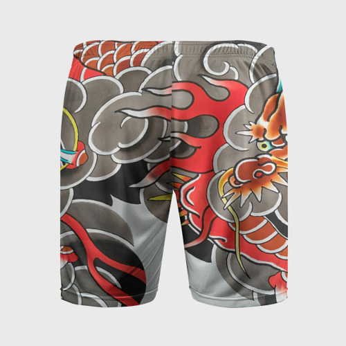 Мужские шорты спортивные Иредзуми: дракон в дыму, цвет 3D печать - фото 2