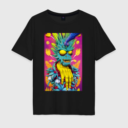 Мужская футболка хлопок Oversize Demon Oni - pop art