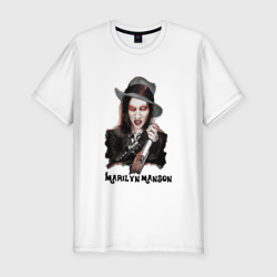 Мужская футболка хлопок Slim Marilyn Manson clipart