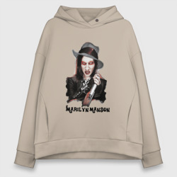 Женское худи Oversize хлопок Marilyn Manson clipart