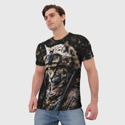 Мужская футболка 3D Рысь солдат спецназа - фото 2