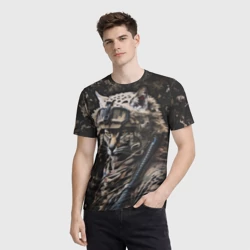 Мужская футболка 3D Рысь солдат спецназа - фото 2