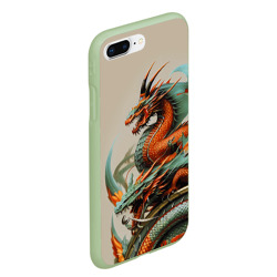 Чехол для iPhone 7Plus/8 Plus матовый Japan dragon - irezumi - фото 2