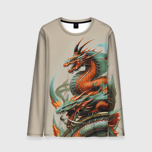 Мужской лонгслив 3D Japan dragon - irezumi, цвет 3D печать