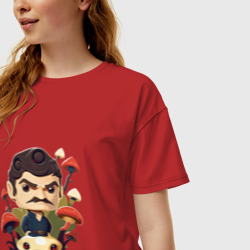 Женская футболка хлопок Oversize Ласт оф ас - Джоел с грибами - фото 2