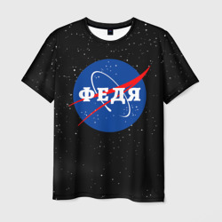 Мужская футболка 3D Федя НАСА космос