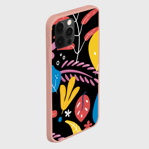Чехол для iPhone 12 Pro Max с принтом Красочная цветочная композиция, вид сбоку #3