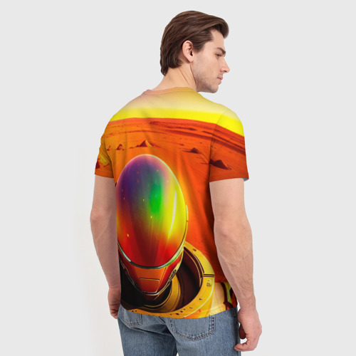 Мужская футболка 3D с принтом Фото на марсе-арт, вид сзади #2