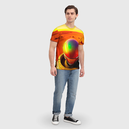 Мужская футболка 3D с принтом Фото на марсе-арт, вид сбоку #3