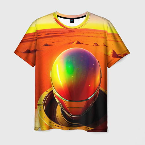 Мужская футболка 3D с принтом Фото на марсе-арт, вид спереди #2