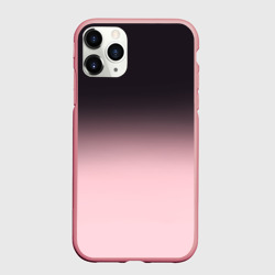 Чехол для iPhone 11 Pro Max матовый Градиент: от черного к розовому