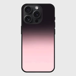 Чехол силиконовый для Apple iPhone 15 Pro Мax матовый Градиент: от черного к розовому