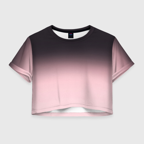 Женская футболка Crop-top 3D Градиент: от черного к розовому, цвет 3D печать
