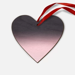 Деревянная игрушка Сердце Градиент: от черного к розовому