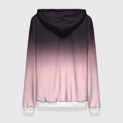 Толстовка с принтом Градиент: от черного к розовому для женщины, вид сзади №1. Цвет основы: белый