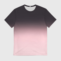 Мужская футболка 3D Градиент: от черного к розовому