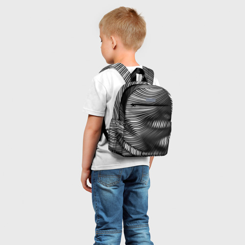 Детский рюкзак 3D с принтом Оптические волны, фото на моделе #1