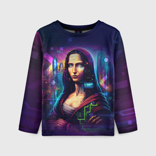 Детский лонгслив 3D Cyberpunk Mona Lisa, цвет 3D печать