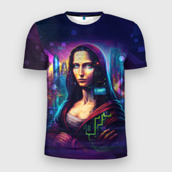 Мужская футболка 3D Slim Cyberpunk Mona Lisa