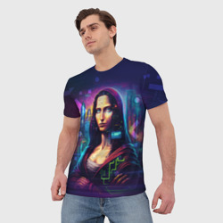Мужская футболка 3D Cyberpunk Mona Lisa - фото 2
